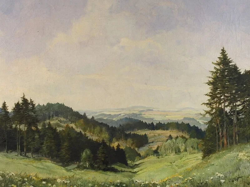 1902-Kurt Geipel - Vista dal Warth a Jößnitz